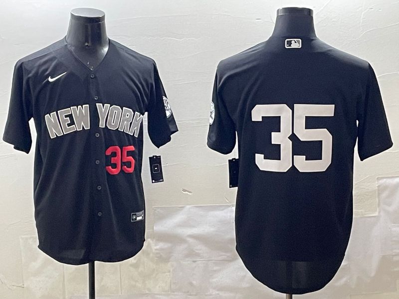Men New York Yankees #35 No Name Black Game 2025 Nike MLB Jersey style 3->new york yankees->MLB Jersey